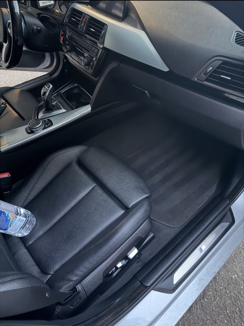 BMW front seat and floor after interior detailing